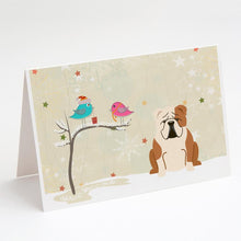 Load image into Gallery viewer, Christmas Presents between Friends English Bulldog - Fawn and White Greeting Cards -  Blank Note Cards – 8-Pack of Artist-Designed Cards with Envelopes