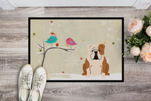 Load image into Gallery viewer, Christmas Presents between Friends English Bulldog Fawn White Doormat - 24x36 Decorative Floor Mat – Indoor/Outdoor Rug with Artistic Flair BB2597JMAT