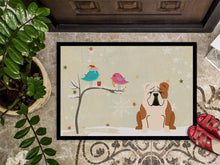 Load image into Gallery viewer, Christmas Presents between Friends English Bulldog Fawn White Doormat - 24x36 Decorative Floor Mat – Indoor/Outdoor Rug with Artistic Flair BB2597JMAT