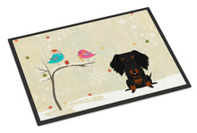 Load image into Gallery viewer, Christmas Presents between Friends Wire Haired Dachshund Black Tan Doormat - 24x36 Decorative Floor Mat – Indoor/Outdoor Rug with Artistic Flair BB2599JMAT