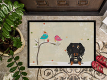 Load image into Gallery viewer, Christmas Presents between Friends Wire Haired Dachshund Dapple Doormat - 24x36 Decorative Floor Mat – Indoor/Outdoor Rug with Artistic Flair BB2600JMAT