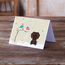 Load image into Gallery viewer, Christmas Presents between Friends Dachshund - Chocolate Greeting Cards -  Blank Note Cards – 8-Pack of Artist-Designed Cards with Envelopes