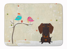 Load image into Gallery viewer, Christmas Presents between Friends Wire Haired Dachshund Chocolate Machine Washable Memory Foam Mat BB2601RUG