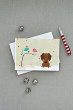 Load image into Gallery viewer, Christmas Presents between Friends Dachshund - Red Greeting Cards -  Blank Note Cards – 8-Pack of Artist-Designed Cards with Envelopes