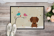 Load image into Gallery viewer, Christmas Presents between Friends Dachshund Red Brown Doormat - 24x36 Decorative Floor Mat – Indoor/Outdoor Rug with Artistic Flair BB2602JMAT