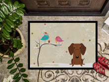 Load image into Gallery viewer, Christmas Presents between Friends Dachshund Red Brown Doormat - 24x36 Decorative Floor Mat – Indoor/Outdoor Rug with Artistic Flair BB2602JMAT