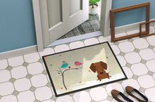 Load image into Gallery viewer, Christmas Presents between Friends Dachshund Red Brown Doormat - 24x36 Decorative Floor Mat – Indoor/Outdoor Rug with Artistic Flair BB2602JMAT