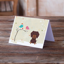 Load image into Gallery viewer, Christmas Presents between Friends Dachshund - Chocolate Greeting Cards -  Blank Note Cards – 8-Pack of Artist-Designed Cards with Envelopes