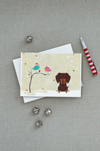 Load image into Gallery viewer, Christmas Presents between Friends Dachshund - Chocolate Greeting Cards -  Blank Note Cards – 8-Pack of Artist-Designed Cards with Envelopes