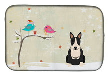 Load image into Gallery viewer, Christmas Presents between Friends Bull Terrier Black White Dish Drying Mat – Absorbent, Artistic Kitchen Essentials BB2605DDM