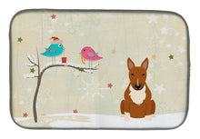 Load image into Gallery viewer, Christmas Presents between Friends Bull Terrier Red Dish Drying Mat – Absorbent, Artistic Kitchen Essentials BB2606DDM