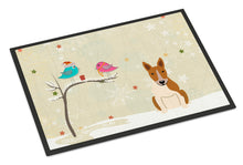 Load image into Gallery viewer, Christmas Presents between Friends Bull Terrier Red White Doormat - 24x36 Decorative Floor Mat – Indoor/Outdoor Rug with Artistic Flair BB2607JMAT