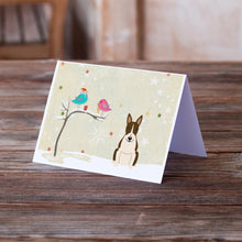 Load image into Gallery viewer, Christmas Presents between Friends Bull Terrier - Dark Brindle Greeting Cards -  Blank Note Cards – 8-Pack of Artist-Designed Cards with Envelopes