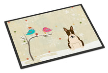 Load image into Gallery viewer, Christmas Presents between Friends Bull Terrier Dark Brindle Doormat - 24x36 Decorative Floor Mat – Indoor/Outdoor Rug with Artistic Flair BB2608JMAT