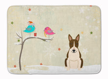 Load image into Gallery viewer, Christmas Presents between Friends Bull Terrier Dark Brindle Machine Washable Memory Foam Mat BB2608RUG
