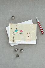 Load image into Gallery viewer, Christmas Presents between Friends Bull Terrier - White Greeting Cards -  Blank Note Cards – 8-Pack of Artist-Designed Cards with Envelopes