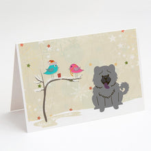 Load image into Gallery viewer, Christmas Presents between Friends Chow Chow - Blue Greeting Cards -  Blank Note Cards – 8-Pack of Artist-Designed Cards with Envelopes