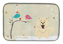 Load image into Gallery viewer, Christmas Presents between Friends Chow Chow White Dish Drying Mat – Absorbent, Artistic Kitchen Essentials BB2612DDM