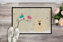 Load image into Gallery viewer, Christmas Presents between Friends Chow Chow White Doormat - 24x36 Decorative Floor Mat – Indoor/Outdoor Rug with Artistic Flair BB2612JMAT