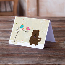 Load image into Gallery viewer, Christmas Presents between Friends Chow Chow - Chocolate Greeting Cards -  Blank Note Cards – 8-Pack of Artist-Designed Cards with Envelopes