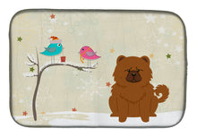 Load image into Gallery viewer, Christmas Presents between Friends Chow Chow Red Dish Drying Mat – Absorbent, Artistic Kitchen Essentials BB2614DDM