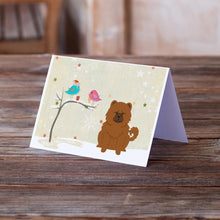Load image into Gallery viewer, Christmas Presents between Friends Chow Chow - Red Greeting Cards -  Blank Note Cards – 8-Pack of Artist-Designed Cards with Envelopes