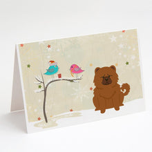 Load image into Gallery viewer, Christmas Presents between Friends Chow Chow - Red Greeting Cards -  Blank Note Cards – 8-Pack of Artist-Designed Cards with Envelopes