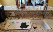Load image into Gallery viewer, Christmas Presents between Friends Chow Chow Black Dish Drying Mat – Absorbent, Artistic Kitchen Essentials BB2615DDM