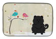 Load image into Gallery viewer, Christmas Presents between Friends Chow Chow Black Dish Drying Mat – Absorbent, Artistic Kitchen Essentials BB2615DDM