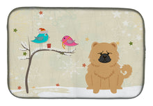 Load image into Gallery viewer, Christmas Presents between Friends Chow Chow Cream Dish Drying Mat – Absorbent, Artistic Kitchen Essentials BB2616DDM