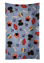 Load image into Gallery viewer, Dog House Collection Wire Haired Dachshund Black Tan Kitchen Towel – Artistic Dish Towel for Everyday Use BB2740KTWL