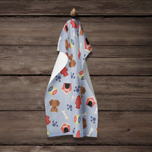 Load image into Gallery viewer, Dog House Collection Dachshund Red Brown Kitchen Towel – Artistic Dish Towel for Everyday Use BB2743KTWL