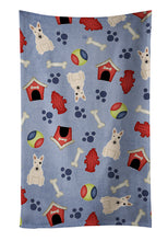 Load image into Gallery viewer, Dog House Collection Bull Terrier White Kitchen Towel – Artistic Dish Towel for Everyday Use BB2751KTWL