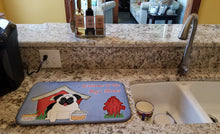 Load image into Gallery viewer, Dog House Collection Pug Cream Dish Drying Mat – Absorbent, Artistic Kitchen Essentials BB2758DDM