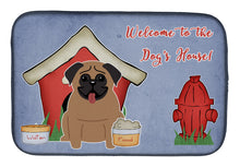Load image into Gallery viewer, Dog House Collection Pug Brown Dish Drying Mat – Absorbent, Artistic Kitchen Essentials BB2759DDM