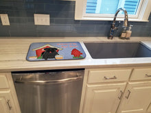 Load image into Gallery viewer, Dog House Collection Pug Black Dish Drying Mat – Absorbent, Artistic Kitchen Essentials BB2760DDM