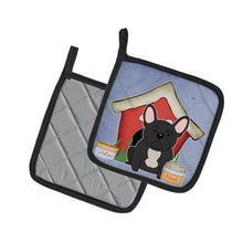 Load image into Gallery viewer, Dog House Collection French Bulldog Black Pot Holders - Set of 2 - Heat-Resistant Kitchen Essentials
