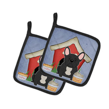 Load image into Gallery viewer, Dog House Collection French Bulldog Black Pot Holders - Set of 2 - Heat-Resistant Kitchen Essentials