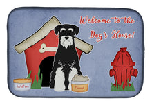 Load image into Gallery viewer, Dog House Collection Standard Schnauzer Salt and Pepper Dish Drying Mat – Absorbent, Artistic Kitchen Essentials BB2787DDM