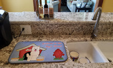 Load image into Gallery viewer, Dog House Collection White German Shepherd Dish Drying Mat – Absorbent, Artistic Kitchen Essentials BB2799DDM