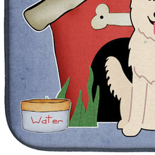Load image into Gallery viewer, Dog House Collection White German Shepherd Dish Drying Mat – Absorbent, Artistic Kitchen Essentials BB2799DDM