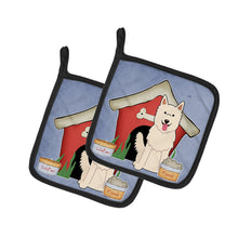 Load image into Gallery viewer, Dog House Collection White German Shepherd Pot Holders - Set of 2 - Heat-Resistant Kitchen Essentials
