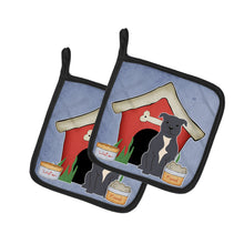 Load image into Gallery viewer, Dog House Collection Staffordshire Bull Terrier Blue Pot Holders - Set of 2 - Heat-Resistant Kitchen Essentials BB2800PTHD