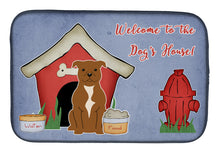 Load image into Gallery viewer, Dog House Collection Staffordshire Bull Terrier Brown Dish Drying Mat – Absorbent, Artistic Kitchen Essentials BB2801DDM