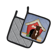 Load image into Gallery viewer, Dog House Collection Staffordshire Bull Terrier Chocolate Pot Holders - Set of 2 - Heat-Resistant Kitchen Essentials