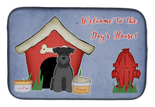 Load image into Gallery viewer, Dog House Collection Miniature Schanuzer Black Dish Drying Mat – Absorbent, Artistic Kitchen Essentials BB2805DDM