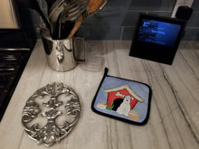 Load image into Gallery viewer, Dog House Collection Miniature Schanuzer White Pot Holders - Set of 2 - Heat-Resistant Kitchen Essentials