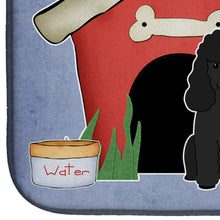 Load image into Gallery viewer, Dog House Collection Poodle Black Dish Drying Mat – Absorbent, Artistic Kitchen Essentials BB2825DDM