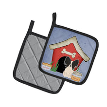 Load image into Gallery viewer, Dog House Collection Papillon Black White Pot Holders - Set of 2 - Heat-Resistant Kitchen Essentials