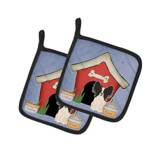 Load image into Gallery viewer, Dog House Collection Papillon Black White Pot Holders - Set of 2 - Heat-Resistant Kitchen Essentials